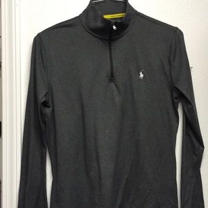 Polo performance dark gray quarter zip pullover.